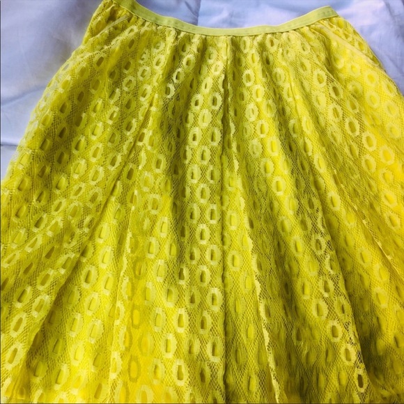Anthropologie Maeve Eyelet A-line Yellow Skirt 6 - Picture 2 of 8